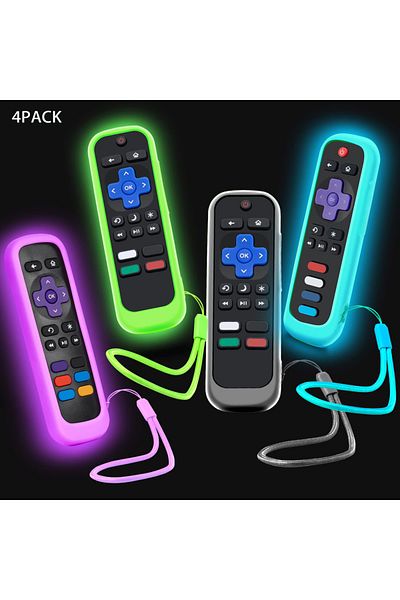 Choice GreenBluePurpleBlack Case for Roku Remote Universal Replacement Controller Silicone Sleeve Skin Glow