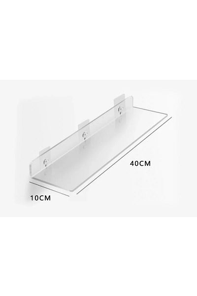 Choice L 40x10cm Clear Acrylic Wall Shelf Hanging Panel Perforated Bathroom Toilet Kitchen Storage Rack Ac