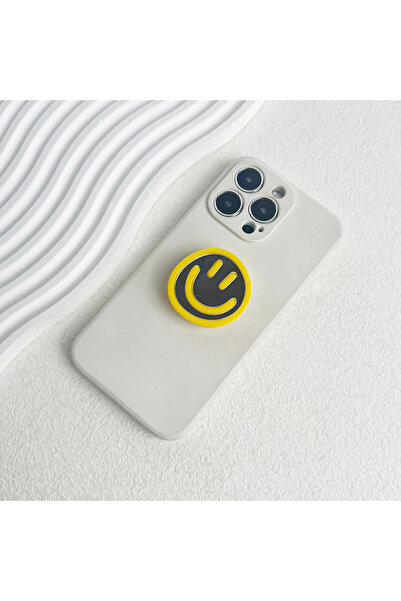 Choice حامل هاتف أكريليك أصفر اللون بمقبض توصيل Happy Expression وحامل مرآة أ...