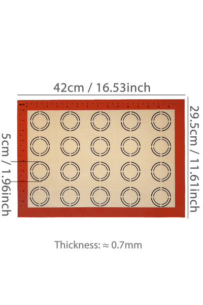 Choice حصيرة خبز سيليكون RedZC42x29.5 للفرن، قابلة لإعادة الاستخدام، غير لاصقة، مقاومة للحرارة، وبطانة،