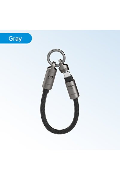 Choice سلسلة مفاتيح 0.15 متر رمادي كابل هاجيبيس USB4 قصير سلسلة مفاتيح محمولة...