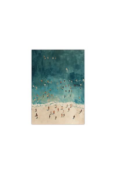 Choice 30x40cm MD05441 1PC Frameless Summer Tiny People Swimming in Ocean Posters Print Canvas Painting Mod