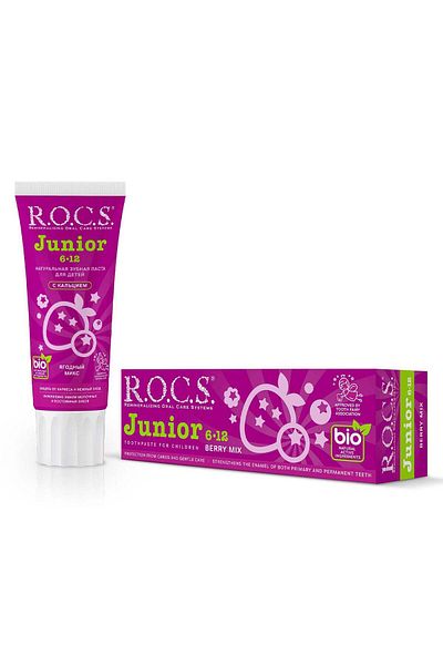 GUM ROCS Junior Berry Mix 6-12m Toothpaste 60ml