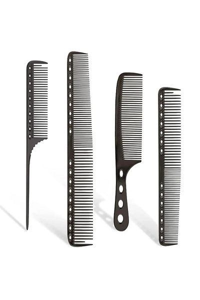 Choice Black 4pcs/set Aluminum Comb Set Barber Metal Hair Dressing Combs Hairdressing Anti-static Comb Ultr
