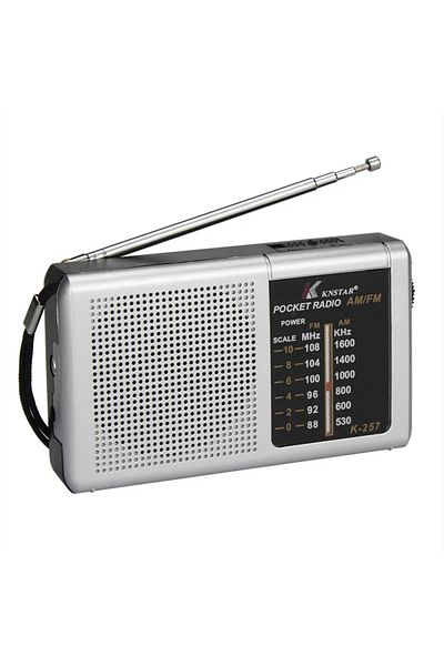 Vikefon Silver Portable Multi Functional Low Power Radio Retro FM Radio Battery Operated Radio for Travel Em
