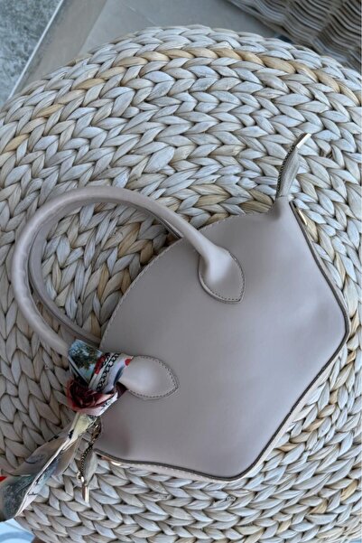 Melissa Boutique Women's Mink Soft Leather Scarf Detailed Long Strap Medium Size Hand Shoulder Bag (26X17X10 cm)