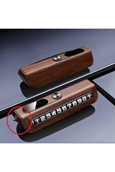 KOTO Ahşap Araç içi Numaratör Park Telefon Numarası Numaratik + Cam Kırıcı