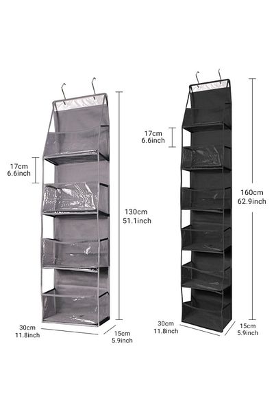 Choice Black - 6grid Door storage hanging bag, household 4-layer bag, toy storage bag hanging wall underwea