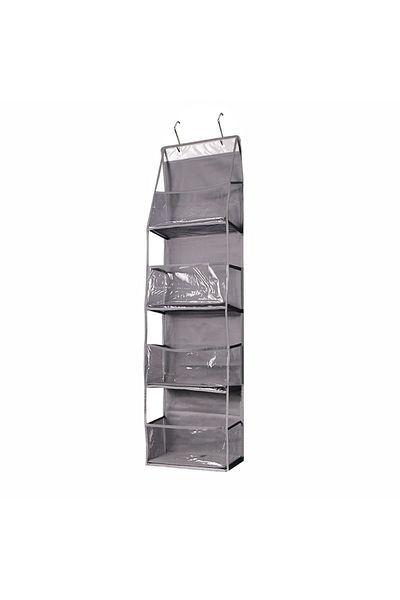 Choice Gray - 4grid Door storage hanging bag, household 4-layer bag, toy storage bag hanging wall underwear