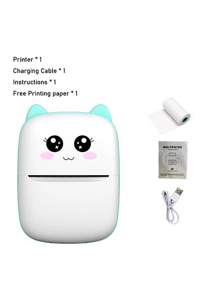 Choice blue Mini-printer, Thermal Printer Ink-free Portable Sticker Printer Compatible with IOS and Android