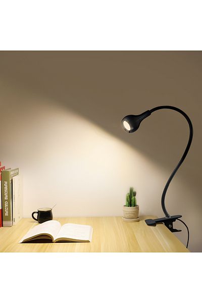 Choice Black-Warm White Book Reading LED Lamp Table Lights Bedside Lighting With Holder Clip Flexible Angle