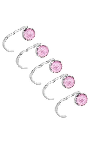 dalimag Set 5 Pieces Handbag Hook, Table, Metal, Pink