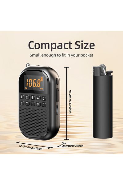 Choice black [Mini Radio Pro] USB/SD Dual Card Decoding | HD Radio Sound Quality | Portable Outdoor Audio |