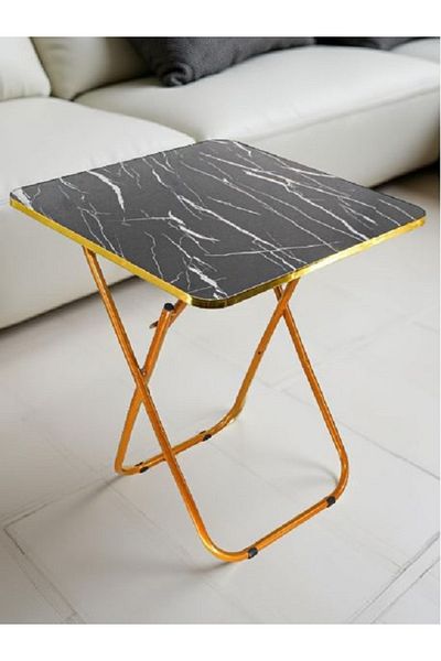 rexa 70cm black iron wood table frame