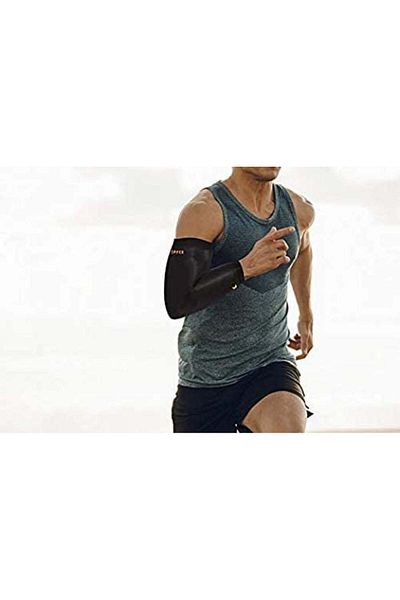 Thx4COPPER Set of 2 elbow compressions, textile/copper, black, M