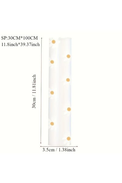 Choice WHITE 1 Roll Daisy Flower Drawer Shelf Liner for Cabinets Non-Adhesive Drawer Liner Non-Slip Refrige