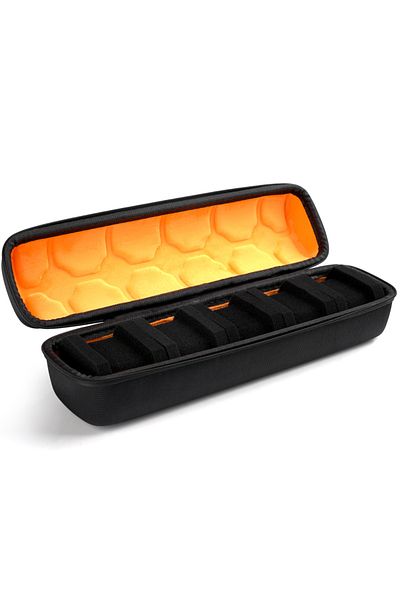 Choice Orange 5 Slots Hard Shell Watch Storage Box, Carry Case, Display Organizer, Watch Box Holder Display