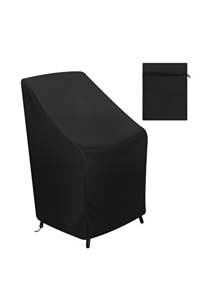 Choice أغطية كراسي الحديقة العادية السوداء المقاومة للماء، مضادة للأشعة فوق البنفسجية، مصنوعة من قماش أكسفورد 210D، مناسبة للاستخدام الخارجي، مقاس 65x65x80x120 سم