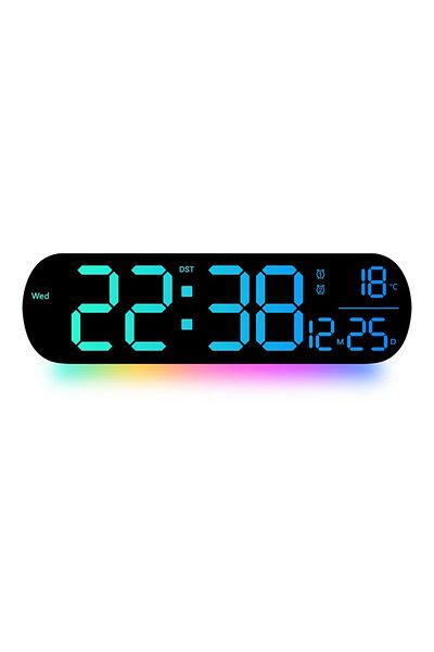Choice Variable color LED Luminous Digital Wall Clock With Remote Control Ambient Lights 14'' Creative RGB