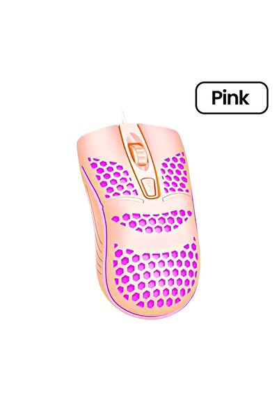 Choice pink USB Wired Mouse RGB Luminous Gaming Mouse 1600DPI Desktop Laptop Mute Office Computer Wired Mou
