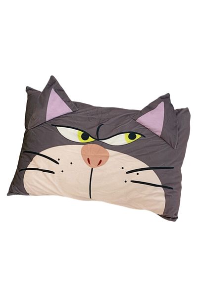 Miniso 42x64cm Lucifer Cat Lovely Lucifer Cat Pillowcase Kawaii Japanese Style Pillow Cover Cute Anime Grey