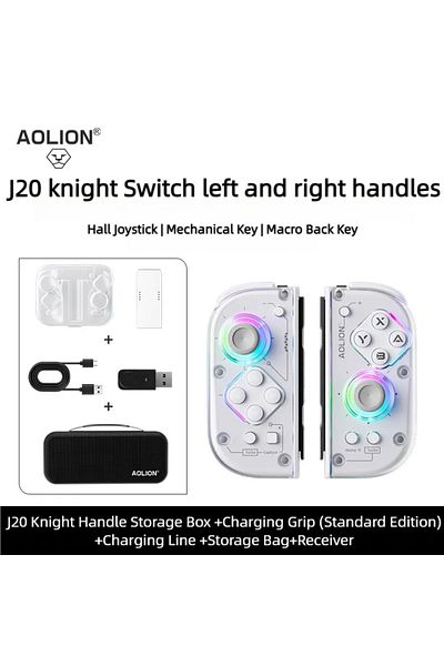 Choice With Dongle Bag Set Aolion J20 Knight Wireless Gamepad with Left And Right Switch Hall Joystick Moti