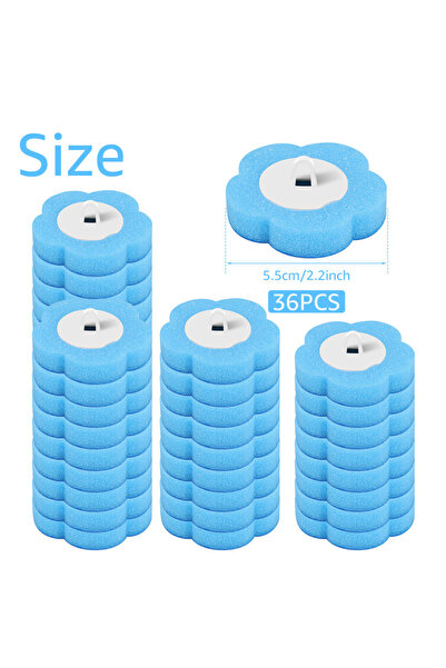 Choice مجموعة تنظيف رأس فرشاة المرحاض الجديدة ذات الـ 36 رأسًا أزرقًا مع مقبض...