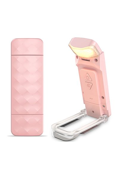 Choice pink USB Rechargeable Book Light, Long Lasting & Eye Caring 3 Colors,Portable Bookmark Lamps, Bright