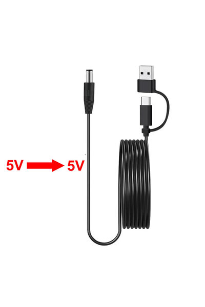 Choice كابل إمداد طاقة معزز 5 فولت 100 سم من USB Type C إلى DC 5.5 × 2.1 مم 5...