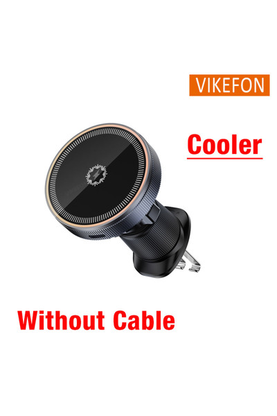Vikefon مبرد بدون كابل Qi2/Cooler شاحن سيارة لاسلكي مغناطيسي مزود بإضاءة LED ومنفذ هواء وحامل هاتف