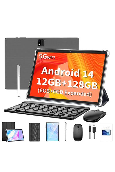 Choice Black leather case Relndoo Android 14 Tablet 10.1 Inch, 12GB(6+6 Expanded) RAM+128GB ROM, Dual Camer