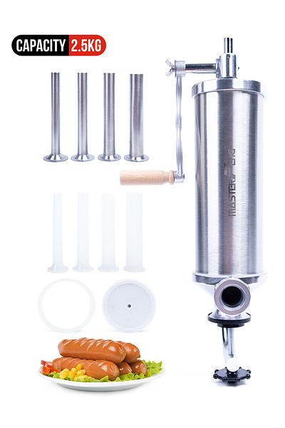 Choice 8 NOZZLES 5 LBS MASTER FENG Vertical Sausage Stuffer Homemade Manual Sausage Maker Sausage Meat Fill