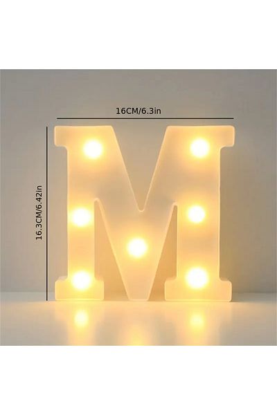 Choice M White 1 16cm LED letter light, luminous letter and number night light, suitable for home, bar, wed