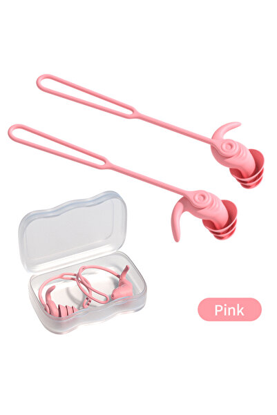 Choice4 سدادات أذن للسباحة باللون الوردي مصنوعة من السيليكون ومضادة للماء ومض...
