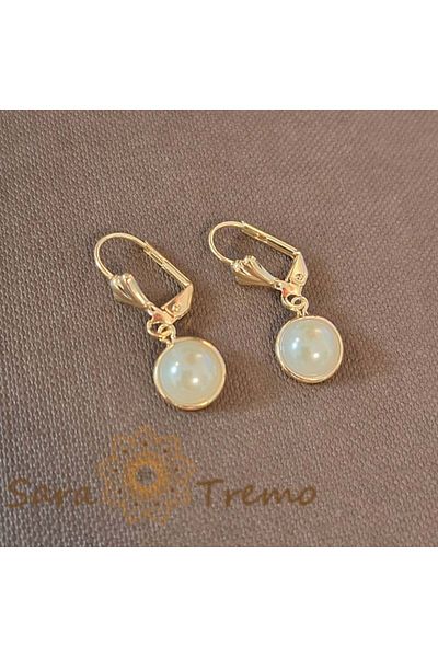 saratremo Elegant earrings for stylish women with pearl and zirconia crystals