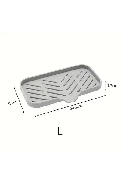 Choice L 5.2X9.6 inch Kitchen Faucet Splash Pad Silicone Sink Faucet Splash Guard Mat Sponge Drain Rack Cou