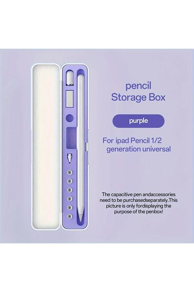 Choice حافظة تخزين واقية عالمية بلون اللافندر لقلم Apple Pencil من الجيل الأول والثاني، متينة ومضادة للفقدان