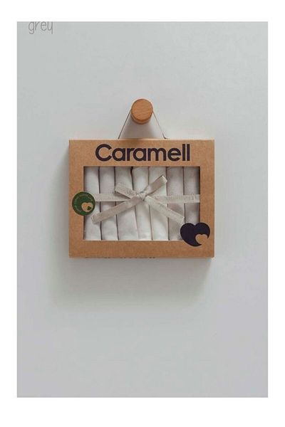 Caramell My Baby Kumsal 100% Cotton 7-Pack Baby Mouth Wipes New Season Cute Teddy Bear Gray Mbk1471