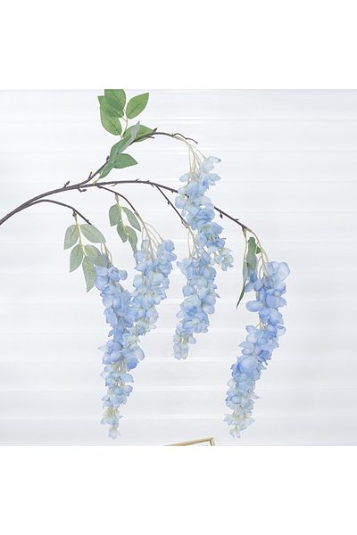 Choice Blue Artificial Flowers Silk Wisteria Vine Fake Silk Hanging Rattan Flower For Wedding Party Garden