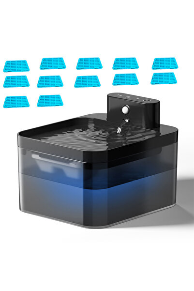 Choice Pet Water 12Chip 2.2L 5V Wireless Charging Cat Fountain Operated Autom...