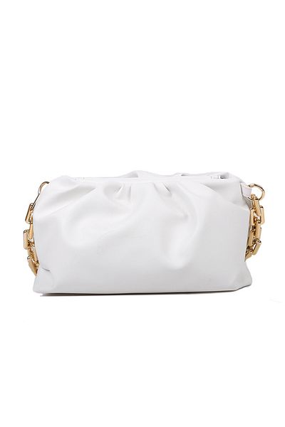 ETG Women's Clutch Purse Bag Fashion Pleated Chain Messenger Bag, One Shoulder Underarm Cloud Bag