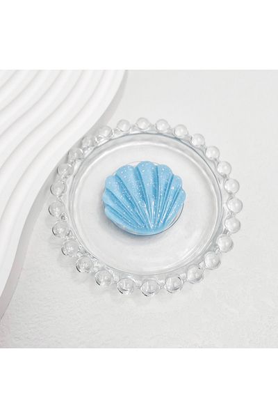 Choice Sky Blue 3D Cartoon Cute Sparkly Shell Phone Stand Foldable Phone Holder Shell Transparent Socket Ta