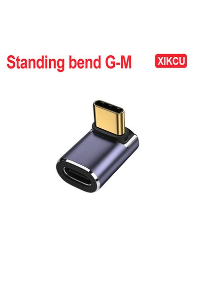 Choice محول USB Type-C من G-M XIKCU ذو الانحناء القائم لجهاز MacBook، محول شحن سريع بزاوية 90 درجة من الذكور إلى الإناث