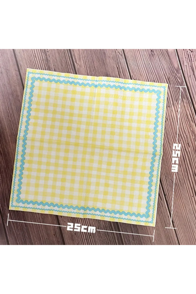 Choice 20pcs 25 25cm 3-Ply 20pcs/Pac 25*25cm 3-Ply New Yellow Plaid Printed P...