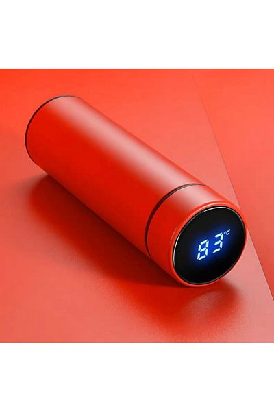 wei inox Thermos, LED display, temperature indicator, stainless steel, red, 500 ml