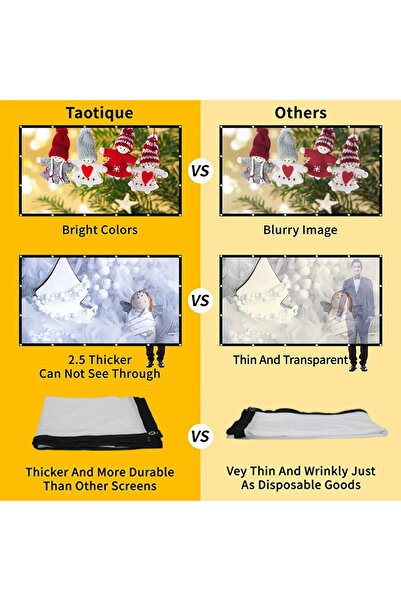 Choice 84 inch 72 84 100 120 150 inch Projector Screen 16:9 Foldable Portable 4K Movie Home Theater Outdoor