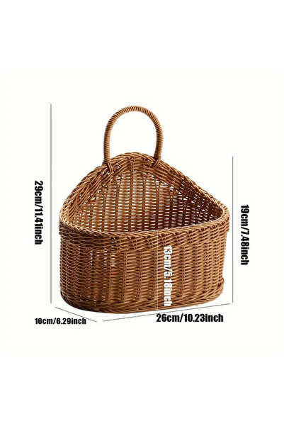 Choice سلة خضراوات وفواكه مثبتة على الحائط، سلة معلقة من الخيزران الاصطناعي، ...