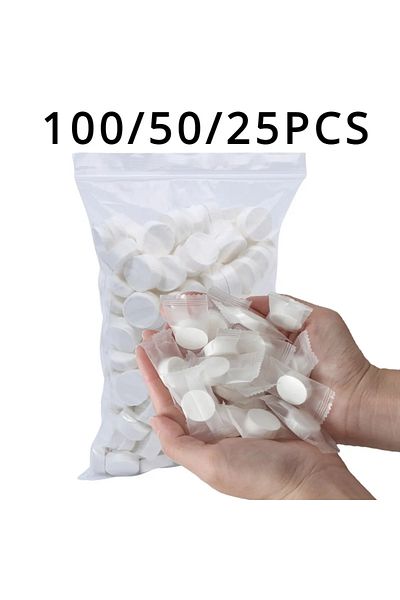 Choice 100PCS WHITE 100/50/25PCS Compressed Towel Disposable Coin Face Towel Portable Makeup Cleaning Cloth