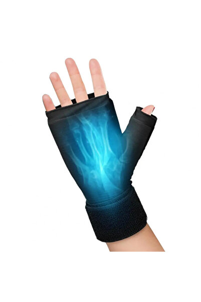 Choice قفاز يد أسود لتخفيف متلازمة النفق الرسغي، عبوة علاج ساخنة وباردة مع حشوة