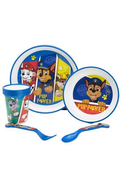 PAW PATROL 5-piece dinnerware set, non-slip, BPA-free, microwave safe, multicolor, Paw Patrol
